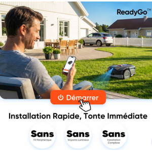 Robot tondeuse Sunseeker V1 avec garage - Sans fil pour 300 m²