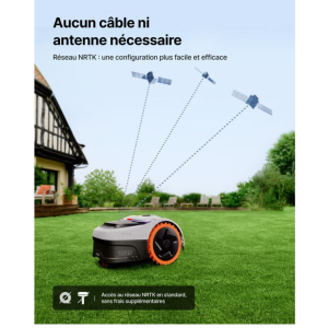 Robot tondeuse Segway Navimow i205 AWD + Garage S - Sans fil 500 m²